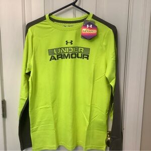 NWT Boy’s Under Armour Cold Gear Infrared Bright Yellow and Gray Shirt